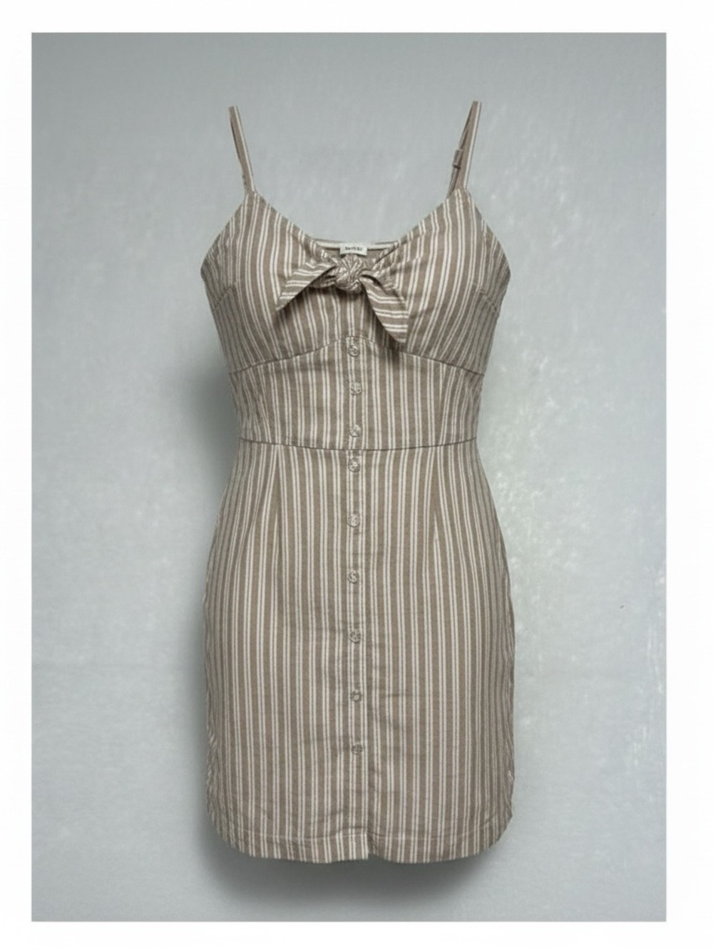Abercrombie & Fitch Women's Tan and White Mini Sundress Sz Small